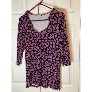 Haley And the Hound Ruffle Tunic Top Medium‎ Made In USA